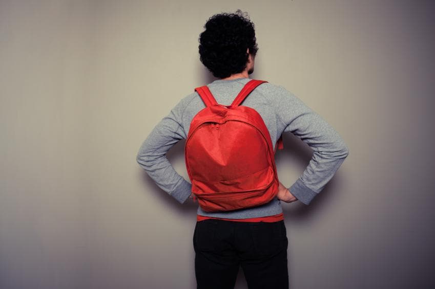 Student with backpack